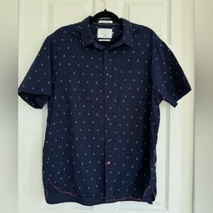 On The Road Dark Blue Patterned Casual Shirt